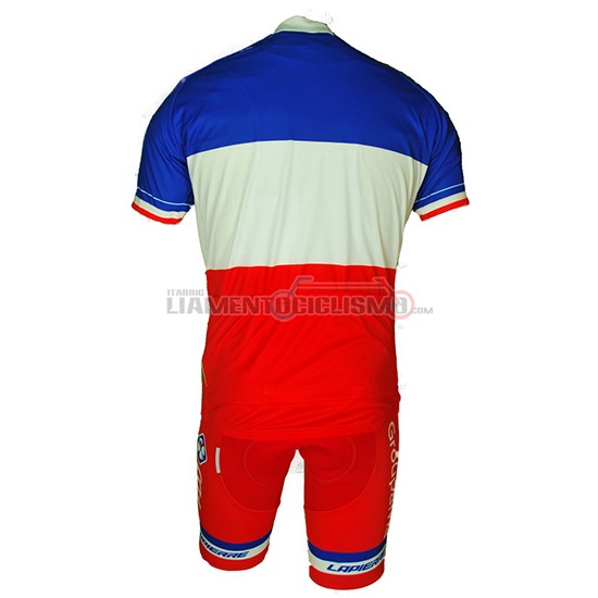 Abbigliamento Ciclismo Francia Manica Corta 2018 Rosso Bianco